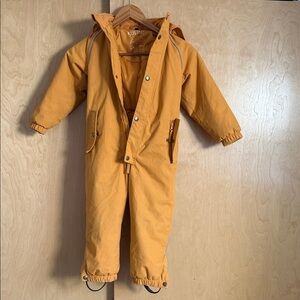 Alex and Alexa Kuling Mustard Yellow Kids One-Piece Snowsuit